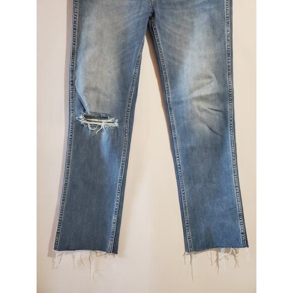 Boyish by Her Dempsey Distressed Button Fly Jeans Womens Size 29 Straight Leg - Picture 6 of 16